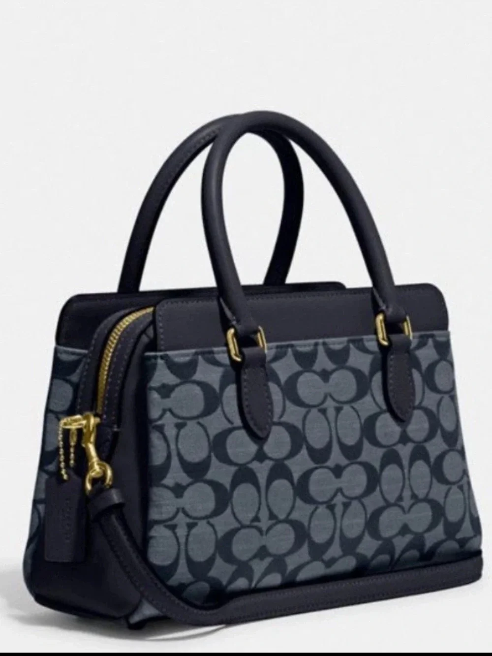 COACH Mini Darcie Carryall Bag In Signature Chambray Denim Midnight Blue